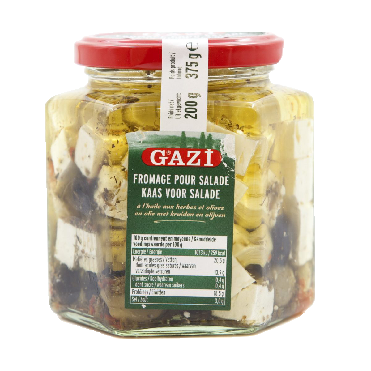 Pro-Inter | Gazi 375g | Fromage pour salade avec olives 