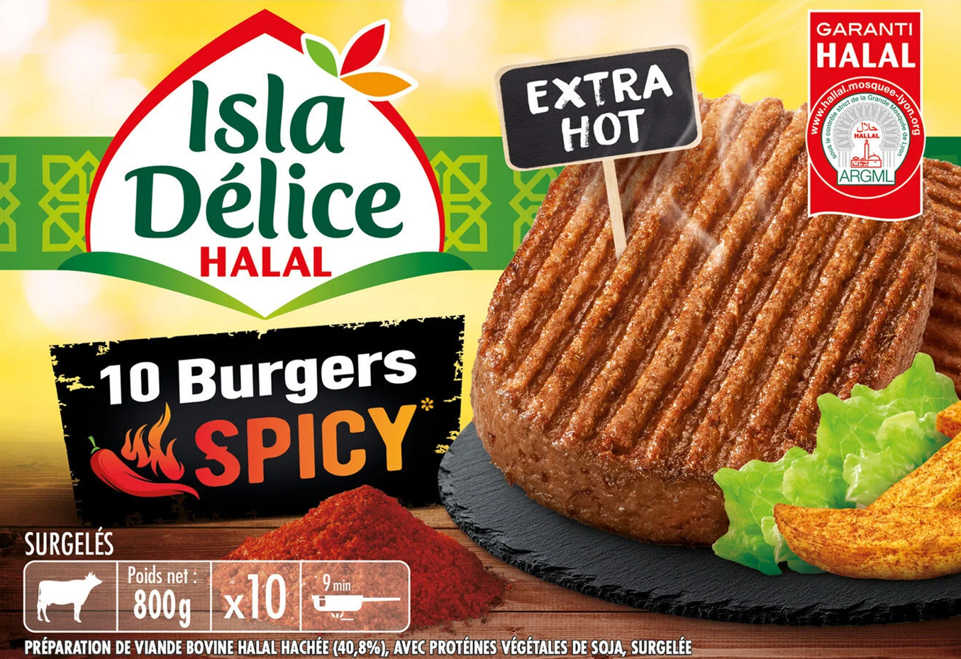 Pro-Inter | Isla Délice 800g | Burgers Spicy 